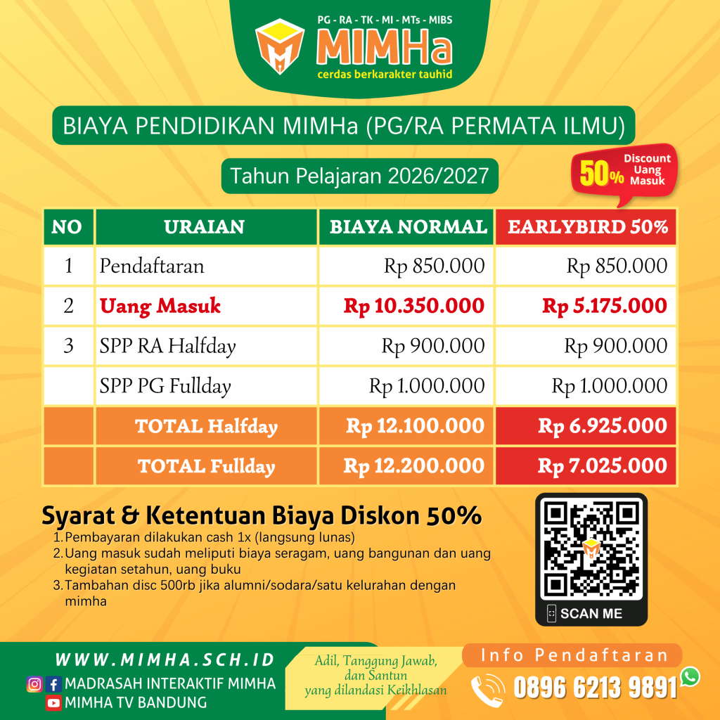 Biaya Masuk Sekolah Islam MIMHa