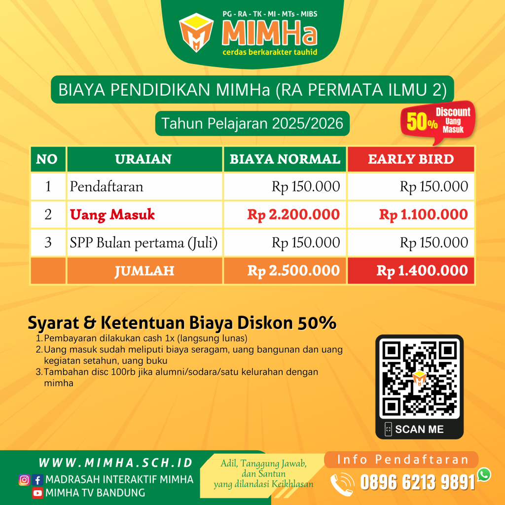 Biaya Masuk Sekolah Islam MIMHa