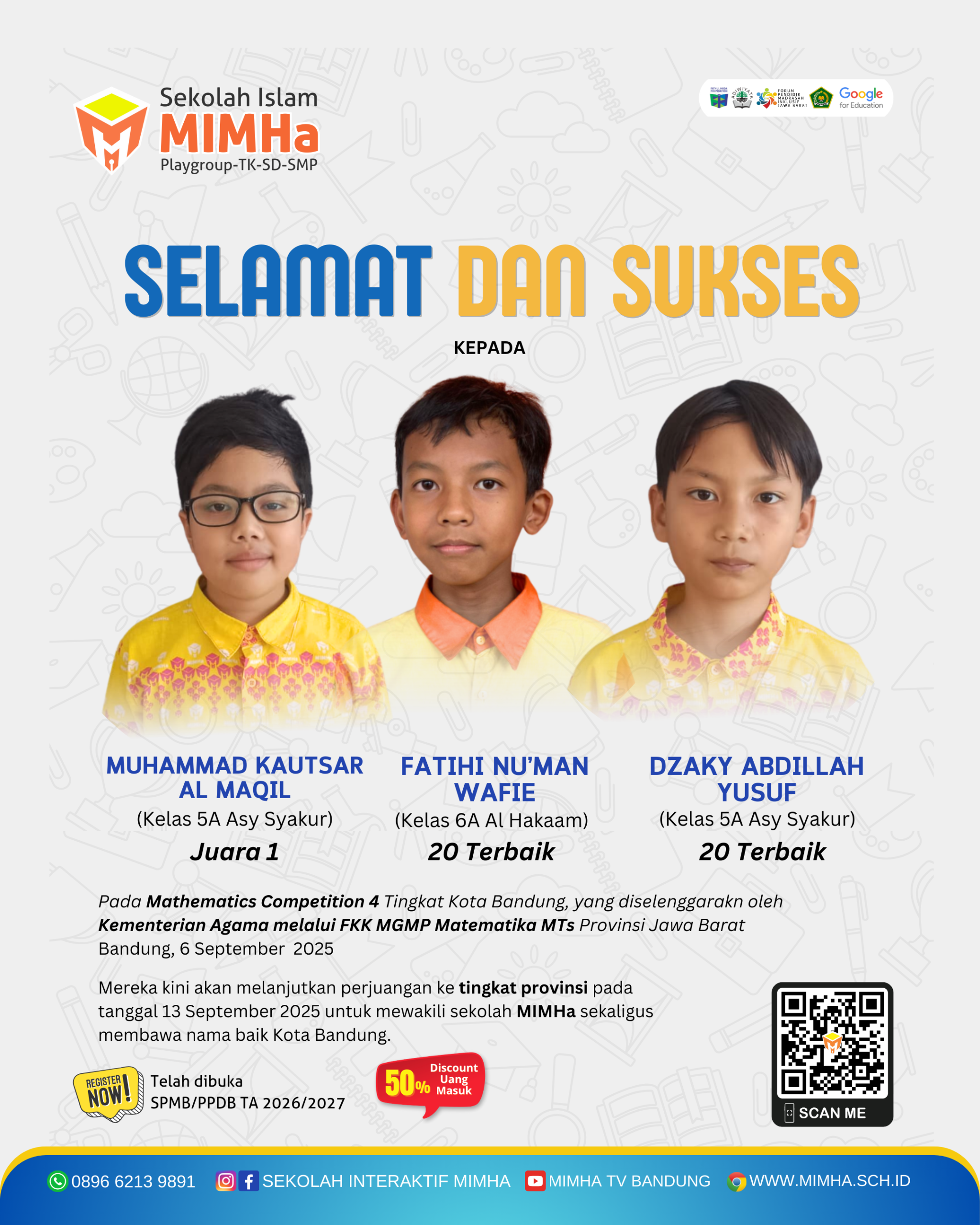 Siswa Sekolah Islam MIMHa siapkan Mathematics Competition