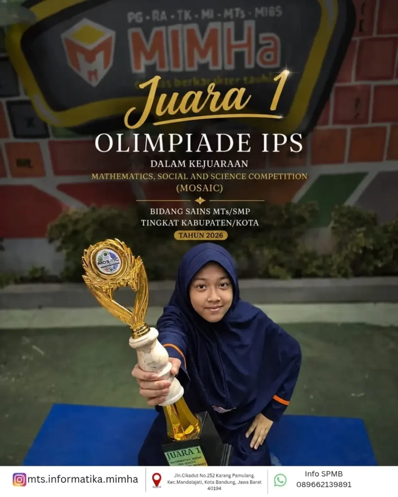 Naura Anindhitya Firdausi meraih Juara 1 Olimpiade IPS MOSAIC 2026