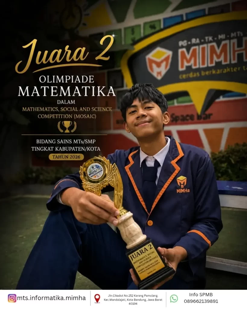 Faiz Mubarak Athaillah meraih Juara 2 Olimpiade Matematika MOSAIC 2026