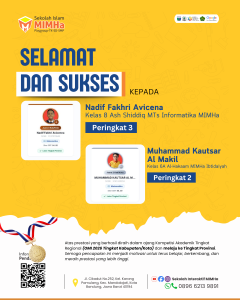 Dua Siswa MIMHa Lolos ke Tingkat Provinsi OMI 2026, Raih Peringkat 2 dan 3 Matematika