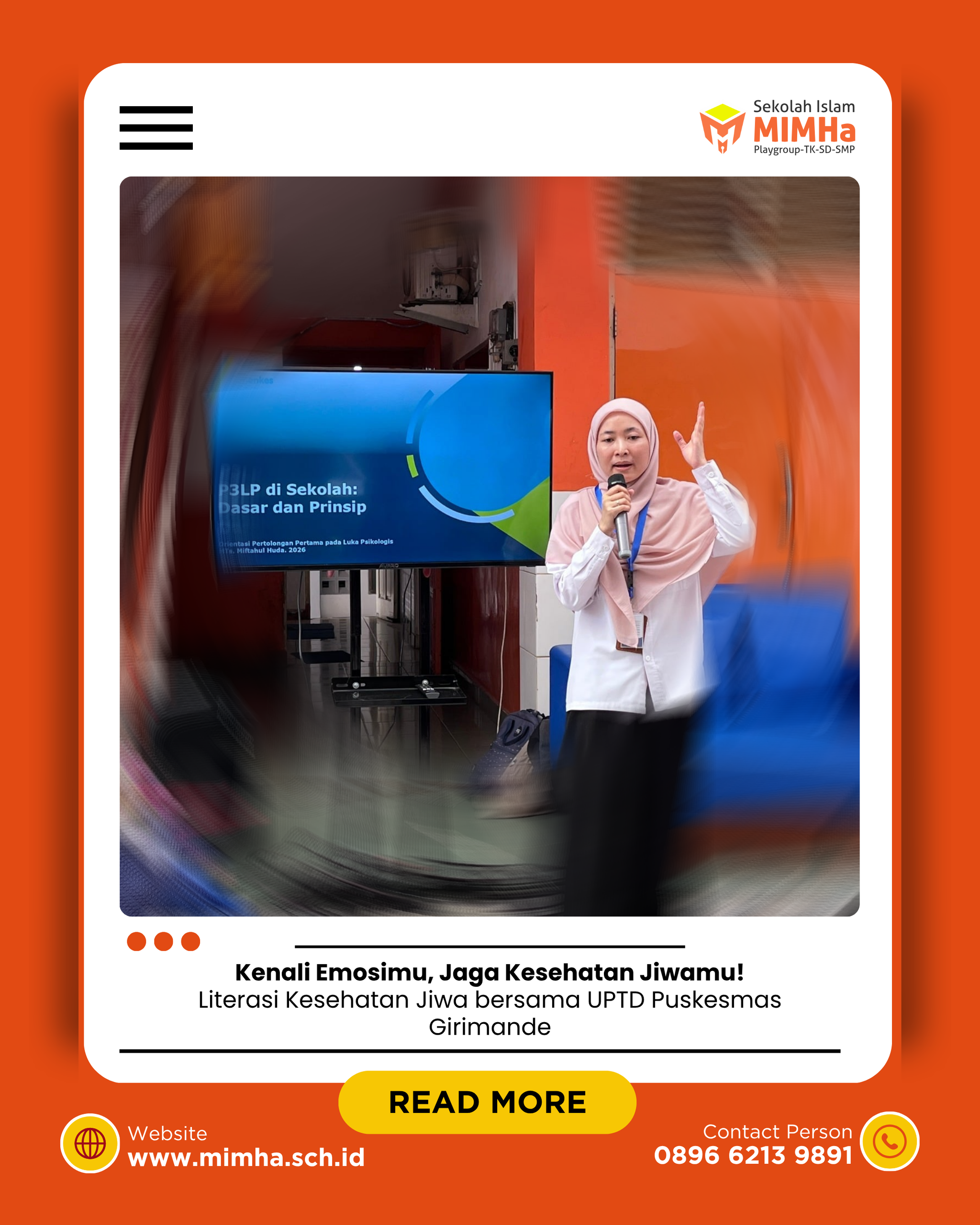Siswa MTs Informatika MIMHa mengikuti sosialisasi kesehatan jiwa bersama Puskesmas Girimande