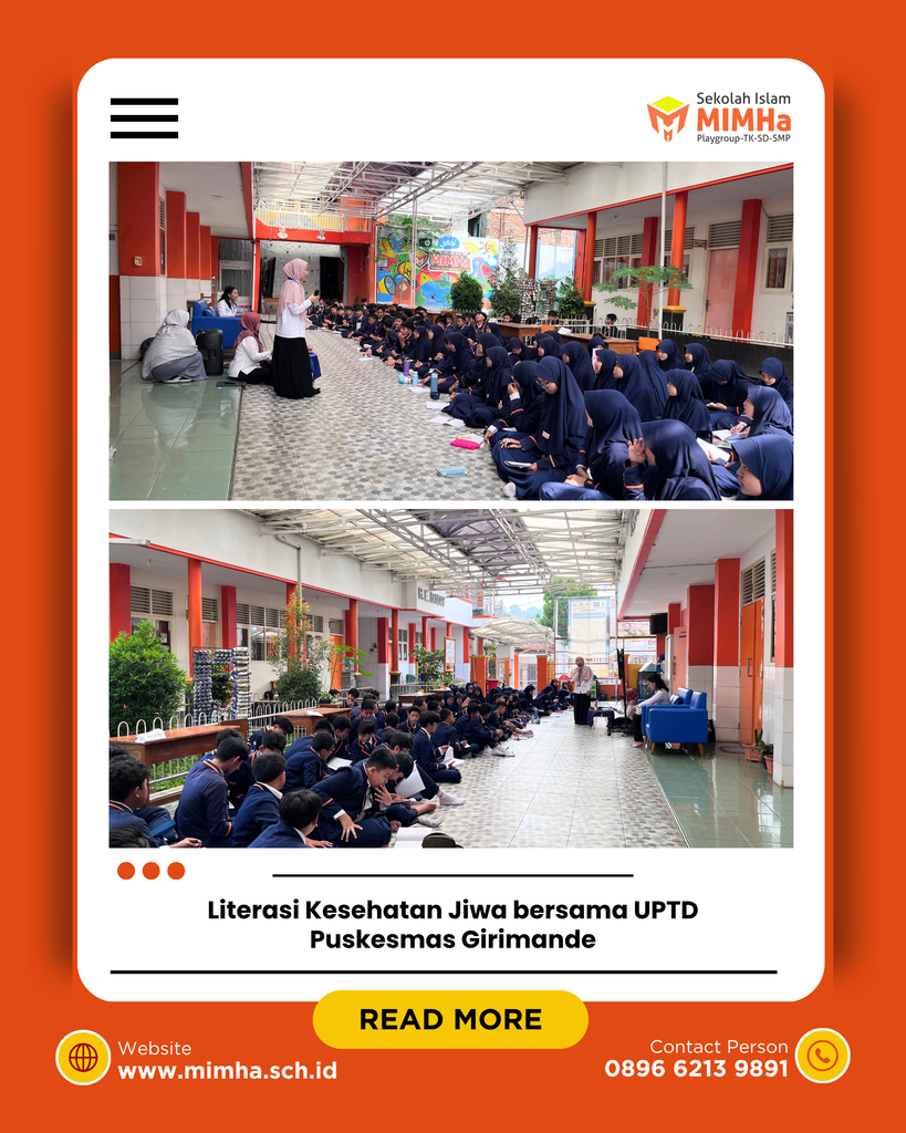 Siswa MTs Informatika MIMHa mengikuti sosialisasi kesehatan jiwa bersama Puskesmas Girimande
